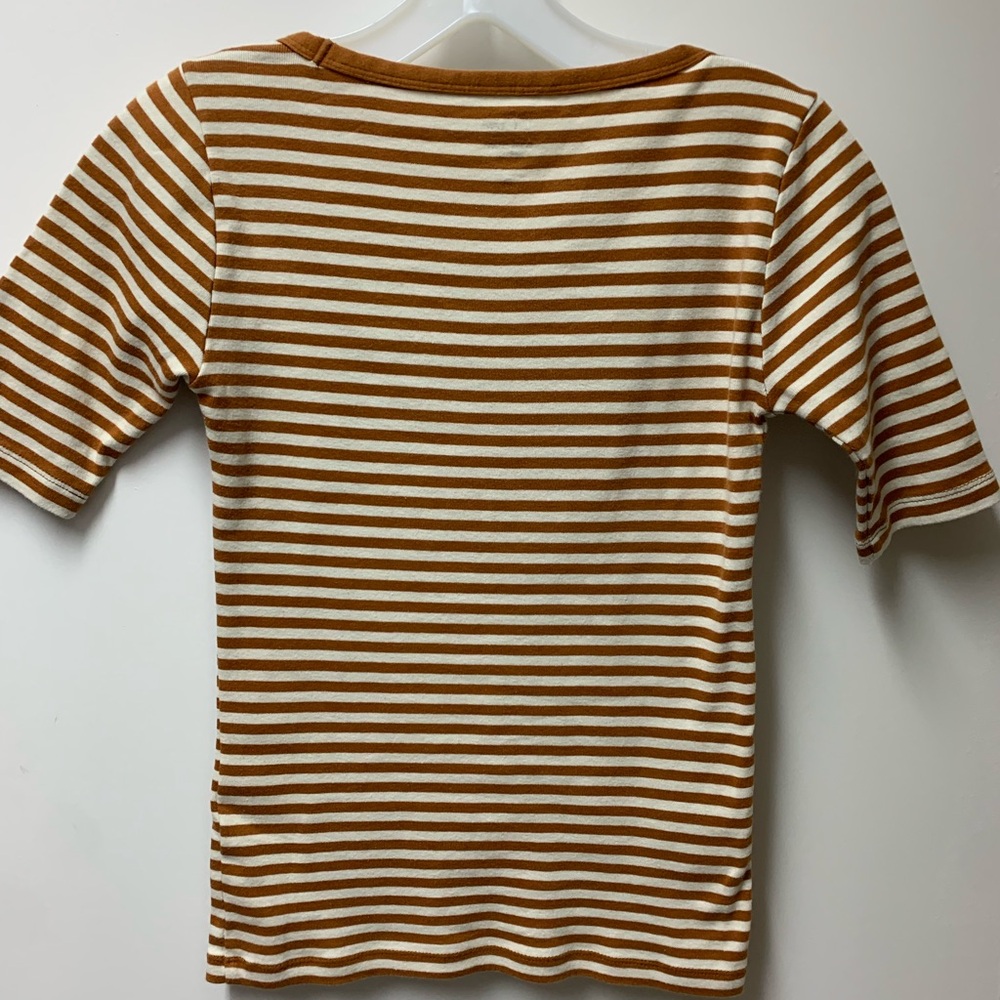 J. Crew Brown Tan Fitted Short Sleeve T-Shirt - Picture 6 of 11